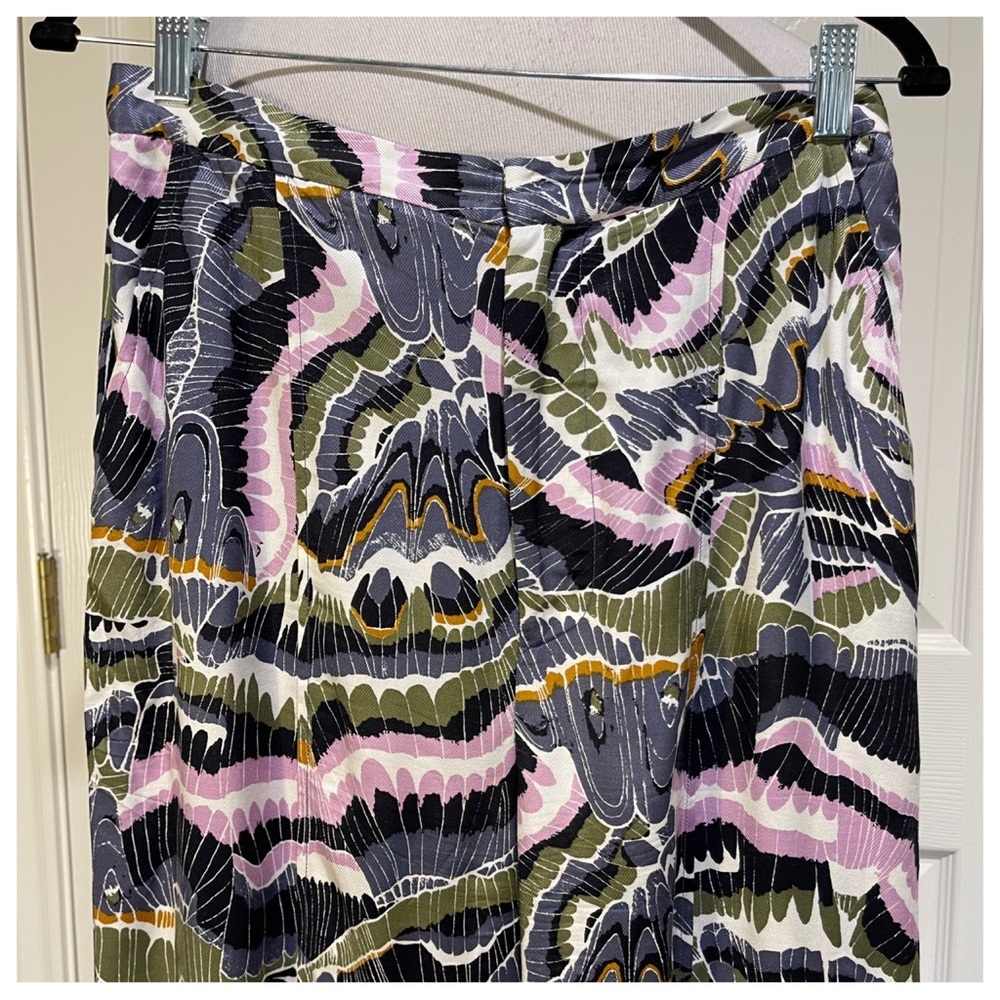 Anthropologie Abstract Trouser Wide Leg Flowy Resort-Wear - Picture 3 of 8
